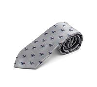A woven Silver colour tie with horse racing jockeys, very smart to wear on business, at the races or any time (1103)