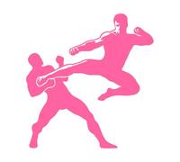a Wrestler Kicking Opponents Chest Fine Carving Decals 42x44.4cm Art Decoration Pink