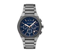 Armani Exchange Watch for Men, Quartz Chronograph Movement and 42mm Case Size with Stainless Steel Strap, Dark Grey and Blue