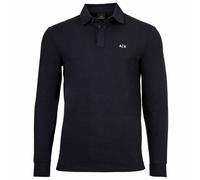 A X Armani Exchange Men's Long Sleeve Polo Shirt - Button Row, Pique, Cotton Str