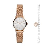 A|X Armani Exchange Women's Watch, Three-Hand Watch for Women with Stainless Steel or Leather Band, Rose Gold Mini Gift Set, Lola