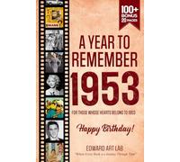 A Year to Remember Back in 1953 The Year You Were Born: Time to Travelling to 1953 Memorial Book, All Important Historical Facts, Gifts for Unique ... Where History Comes Alive for Time Traveler)