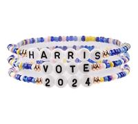 A-yeite 2024 Kamala Harris Bracelets Merch Kamala Harris Merchandise President Vote Campaign Bracelet for Women Men Charm Jewelry, One Size, 丙烯酸, no gemstone