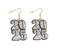 A-yeite 2025 New Year Earrings for Women Glitter 2025 Letter Drop Dangle Earrings New Year's Eve Party Holiday Festival Jewelry Gifts, Acrylic, No Gemstone