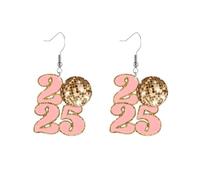 A-yeite 2025 New Year Earrings for Women Glitter 2025 Letter Drop Dangle Earrings New Year's Eve Party Holiday Festival Jewelry Gifts, Acrylic, No Gemstone