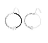 A-yeite 2Pcs Matching Spider Bracelets for Couples Halloween Handmade Braided Spider Charm String Bracelet for Women Men Couple Best Friends Friendship Halloween Jewelry, One Size, Metal, no gemstone
