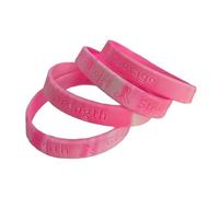 A-yeite 4 Pcs Breast Cancer Awareness Bracelets for Women Pink Ribbon Silicone Wristbands Bracelets Letter Hope Faith Courage Inspiring Jewelry Gifts Accessories, Adjustable, Silicone, no gemstone