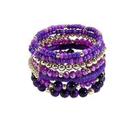A-yeite 7Pcs Stretch Beaded Bracelets for Women Colorful Bohemia Multilayer Stackable Statement Bracelet Summer Beach Vacation Outfits Beach Trendy Jewelry Gift, One Size, Zinc, no gemstone