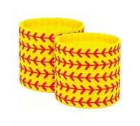 A-yeite Baseball Softball Silicone Wristbands, Sports Themed Rubber Bracelets for Team Players and Fans, M, Silicone, no gemstone