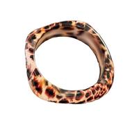 A-yeite Bohemian Wide Bangle Bracelet, Acrylic Resin, Leopard Print and Tortoiseshell, Irregular Geometric Chunky Wristband Bracelet, for Women Holiday Party Jewelry, L, Acrylic, no gemstone