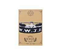 A-yeite Christian Cross WWJD Bracelets for Women Men Cross Crystal Beads Stretch Bracelet Handmade WWJD Braided What Would Jesus Do Wristbands Religious Jewelry Gift, M, Cotton Metal, no gemstone