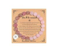 A-yeite Colorful Natural Stone Compass Bracelet for Women Men You Will Be Missed Farewell Going Away Goodbye Gifts for Friends Coworker Teacher Retirement Gifts, Adjustable, Stone, no gemstone