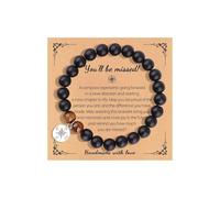 A-yeite Colorful Natural Stone Compass Bracelet for Women Men You Will Be Missed Farewell Going Away Goodbye Gifts for Friends Coworker Teacher Retirement Gifts, Adjustable, Stone, no gemstone