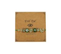 A-yeite Evil Eye Bracelet for Women Men Handmade Irregular Crystal Stone Blue Red Beads Braided String Bracelets Good Luck Inspirational Amulet Jewelry for Family Friends, One Size, Stone, no gemstone