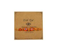 A-yeite Evil Eye Bracelet for Women Men Handmade Irregular Crystal Stone Blue Red Beads Braided String Bracelets Good Luck Inspirational Amulet Jewelry for Family Friends, One Size, Stone, no gemstone