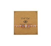 A-yeite Evil Eye Bracelet for Women Men Handmade Irregular Crystal Stone Blue Red Beads Braided String Bracelets Good Luck Inspirational Amulet Jewelry for Family Friends, One Size, Stone, no gemstone