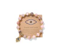 A-yeite Evil Eye Bracelets Handmade Natural Stone Beads Evil Eye Hamsa Hand Bracelet for Women Men Friendship Protection Good Luck Jewelry Gift, One Size, Stone, no gemstone