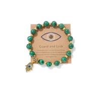 A-yeite Evil Eye Bracelets Handmade Natural Stone Beads Evil Eye Hamsa Hand Bracelet for Women Men Friendship Protection Good Luck Jewelry Gift, One Size, Stone, no gemstone