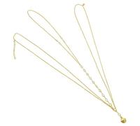 A-Yeite Fashion Exquisite Body Chain Double Layer Simple Inlaid Rhinestone Alloy Fan Shaped Charm Waist Chain Sexy Bikini Waist Chain, One Size, Zinc Alloy, No Gemstone