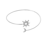 A-yeite Gold Plated Upper Arm Bracelet Cuff Bangle Flower Sun Moon Butterfly Swirl Upper Arm Armlet Simple Bracelets Adjustable Armband Jewelry for Women, Adjustable, Zinc, no gemstone
