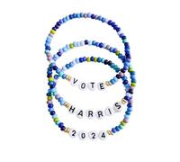 A-yeite Kamala Harris 2024 President Vote Campaign Bracelets Merch Colorful Beads Stretch Stackable Bracelet for Women Men, Adjustable, Resin, no gemstone