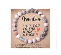 A-yeite Mom Bracelet Mothers Day Gifts Moonstone Colorful Natural Stone Handmade Beaded Bracelet for Women Wife Mother Christmas Birthday Jewelry, Adjustable, Stone, no gemstone