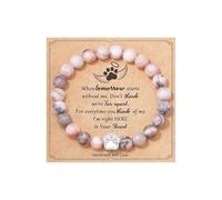 A-yeite Natural Stone Beads Bracelet Dog Claw Pet Memorial Gifts Bracelet for Women Men Dog Loss Sympathy Gift Dog Cat Lover Inspirational Jewelry, Adjustable, Stone, no gemstone
