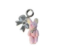 A-yeite Plush Bear Keychains Cute Bear Rabbit Plush Charm Keyring for Backpack Bag Purse Accessories - Color 2