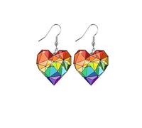 A-yeite Rainbow Earrings Colorful Acrylic Pride LGBT Dinosaur Sunflower Heart Butterfly Shape Dangle Earrings Gay Lesbian Earring for Women Men Jewelry, Acrylic, No Gemstone