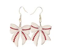 A-yeite Softball Baseball Earrings for Women Acrylic Football Volleyball Basketball Soccer Bow Cheer Dangle Earrings for Sport Lover Fans Game Day Jewelry Gift, Acrylic, No Gemstone