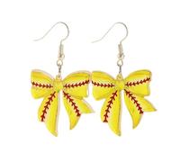 A-yeite Softball Baseball Earrings for Women Acrylic Football Volleyball Basketball Soccer Bow Cheer Dangle Earrings for Sport Lover Fans Game Day Jewelry Gift, Acrylic, No Gemstone
