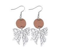 A-yeite Sports Bow Earrings for Women Baseball Softball Volleyball Football Soccer Basketball Bowknot Dangle Earrings for Sports Fan Game Day Jewelry, Acrylic, No Gemstone