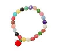 A-yeite Teacher's Day Bracelet Geometric Irregular Colored Natural Stone Apple Pendant Women's Bracelet Creative Tiger Eye Stone Bracelet, One Size, Zinc, no gemstone