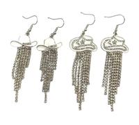 A-yeite Western Hat Dangle Drop Earrings Set for Women Sparkling Rhinestone Tassel Earrings Rodeo Cowgirl Cowboy Country Concert Party Outfits Jewelry Gift, Zinc, No Gemstone