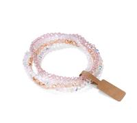 A-yeite Women's 4 Pcs Colorful Boho Glass Beaded Multilayered Stackable Stretch Bracelets for Birthday Holiday Gifts Jewelry, One Size, Glass, no gemstone