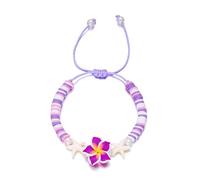 A-yeite Women's Bohemian Plumeria Charm Adjustable Bracelets Colored Resin Clay Lovely Flower Tropical Vacation Hawaiian Summer Luau Holiday Beach Accessories Gifts, One Size, Resin, no gemstone