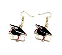 A-yeite Women's Diploma Personalized Dangle Drop Earrings Bachelor's Gown Cap Earrings Congrats Friendship Jewelry Gifts, One Size, Zinc, No Gemstone