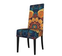 A Yellow Flower In The Middle Dining Chair Slipcover - Soft Stretch Protector Cover For Armless Chairs, Ideal For Home, Restaurant, Party And Daily Use