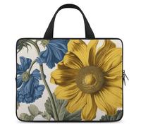 A Yellow Flower Stem Laptop Sleeve Ultra-Thin, Waterproof Laptop Bags, Portable Protective Computer Bag with Hand Strap, Style, 17inch