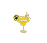 A Yellow Wine Glass Enamel Brooch Lapel Pin Badge Students Fresh Art Enamel Pin Collection Art Brooches for Women Lapel Pins Badge Collar Jewelry
