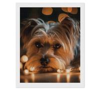 A Yorkshire Terrier Diamond Painting Kits for Adults Beginners 16x20 Full Drill Diamond Art with DIY Tools Square 5D Diamonds Dots Crafts Gem Art Paint by Diamonds for Home Wall Decor Relaxing Gift