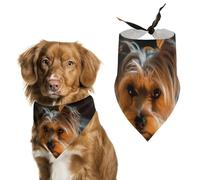 A Yorkshire Terrier Dog Bandana Triangle Dog Scarf Washable Polyester Dog Bibs Cute Pet Bandana for Medium Large Dogs Puppy and Cats