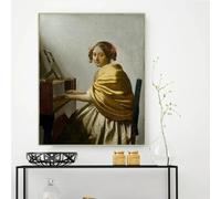 A Young Woman Seated at the Virginals by Johannes Vermeer Canvas Prints Oil Painting Artwork Poster Picture Home Decoration(50x70cm)