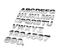 (A-Z, 0-9) 45mm car sticker 3D DIY metal letter sticker emblem letter silver badge decoration car chrome logo design (Color : D)