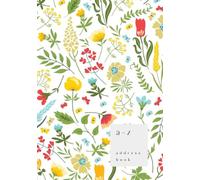 A-Z Address Book: A5 Medium Notebook for Contact and Birthday | Journal with Alphabet Index | Garden Flower Herb Cover Design | White