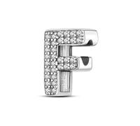 A-Z Alphabet Letter Name Initial Tag Personalised Monogram Surname Birthday Charm Bead Pendant 925 Sterling Silver Compatible With Pandora Charm Moments Bracelet (F)