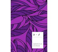 A-Z Alphabetical Notebook: A5 Medium Ruled-Journal with Alphabet Index | Ornamental Abstract Floral Cover Design | Purple