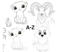 A-Z Animal Alphabet: Dot to Dot and Coloring: Learn the ABCs with 26 Fun Animals