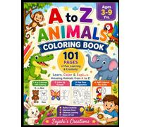 A-Z Animal Coloring Book for Kids Ages 3-9: Fun Animal Coloring Activities with Imagination Coloring, Reference Image Coloring, and Half-to-Half Color Practice