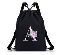 A-Z BAG Drawstring Swimming Bag for Girls (Black) (A)